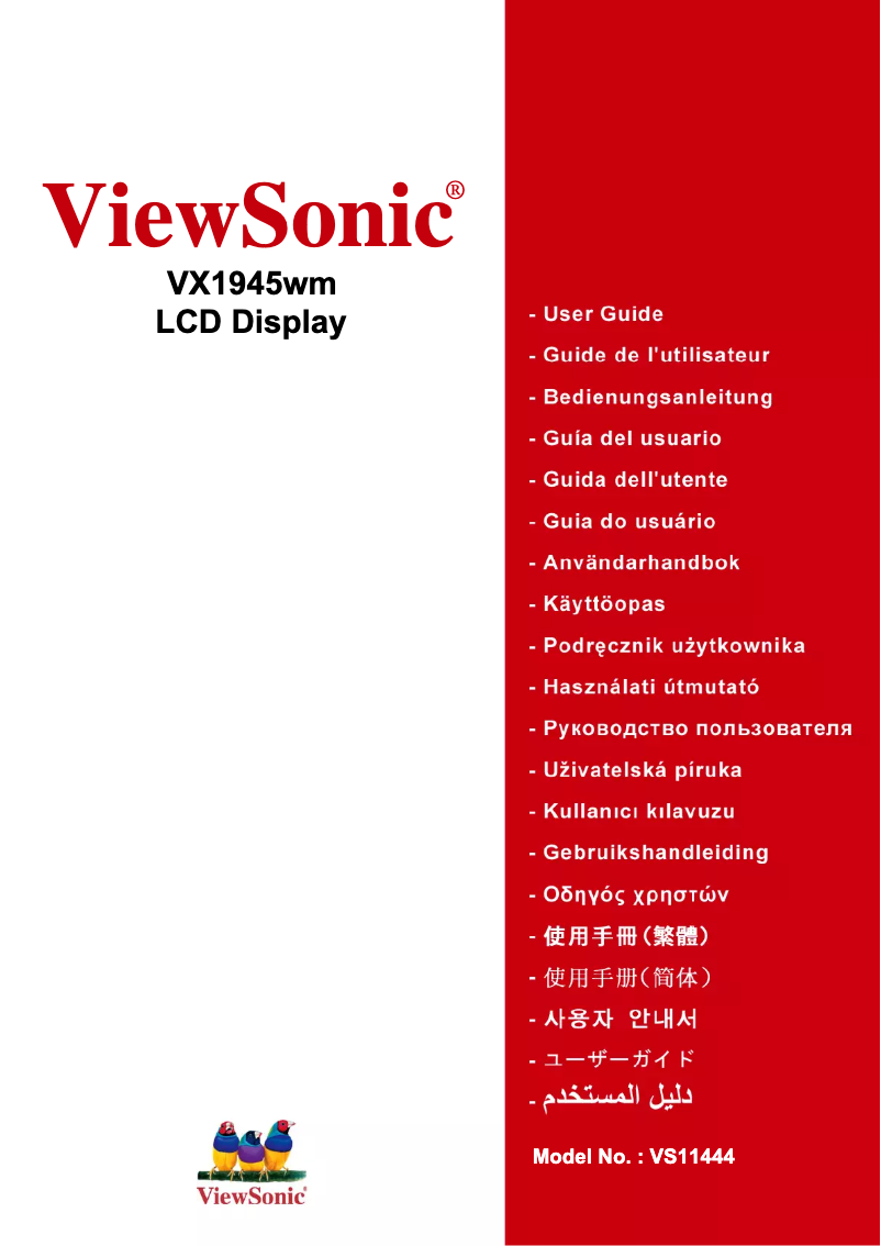 Page n°1 - Manuel utilisateur Viewsonic VX1945wm