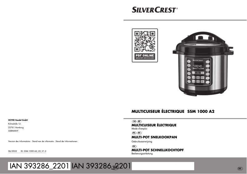 Page n°1 - Manuel utilisateur SilverCrest SSM 1000 A2