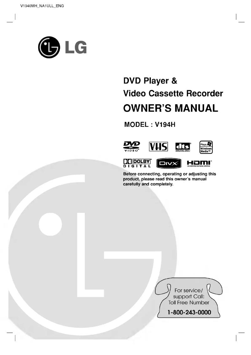 Page n°1 - Manuel utilisateur LG V194H