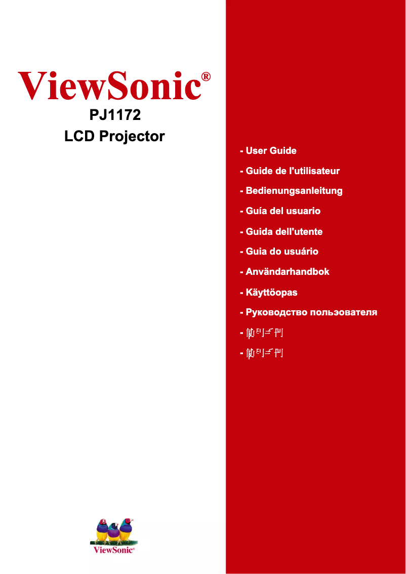 Page 1 de la notice Manuel utilisateur Viewsonic PJ1172