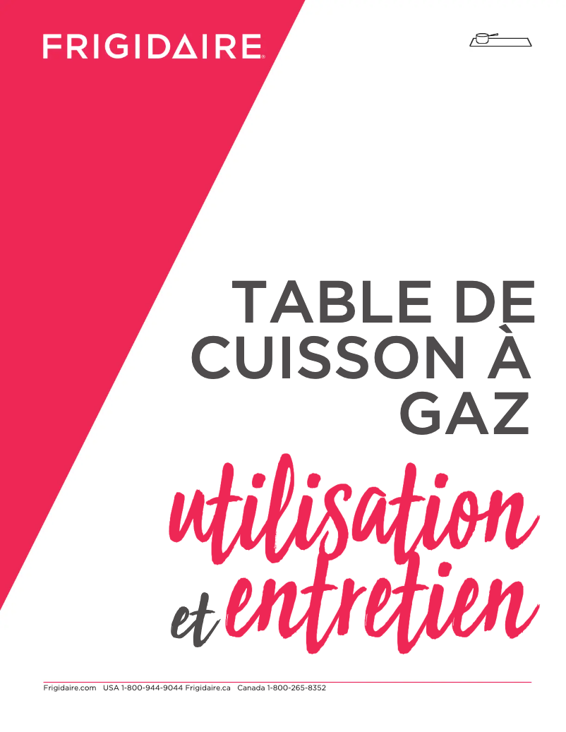 Page 1 de la notice Manuel utilisateur Frigidaire GCCG3048AB