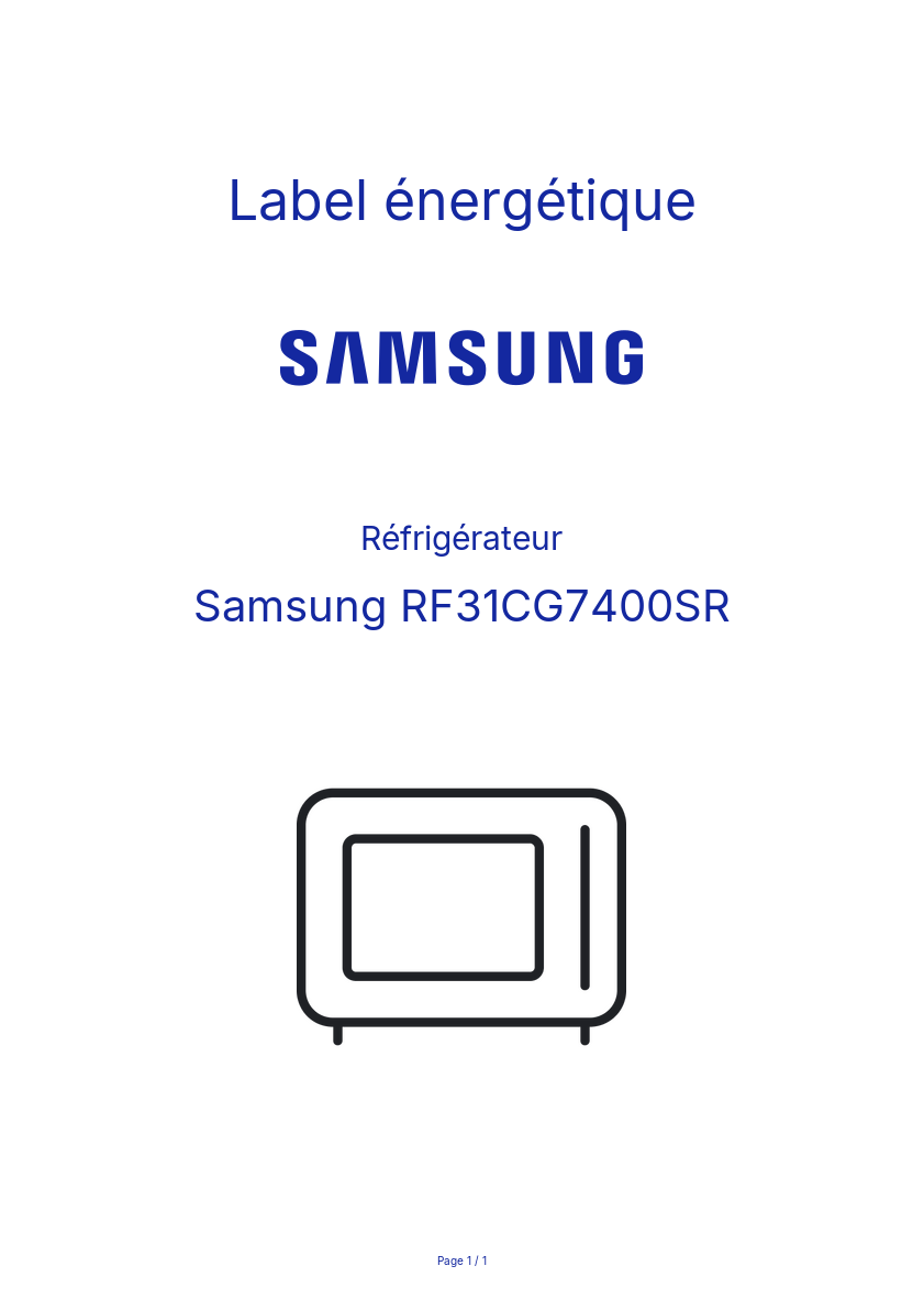 Image de la première page du manuel de l'appareil RF31CG7400SR