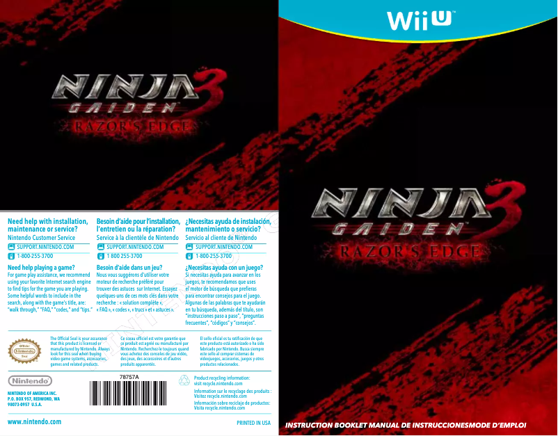 Página 1 del manual Manual de usuario Nintendo Ninja (Wii U)