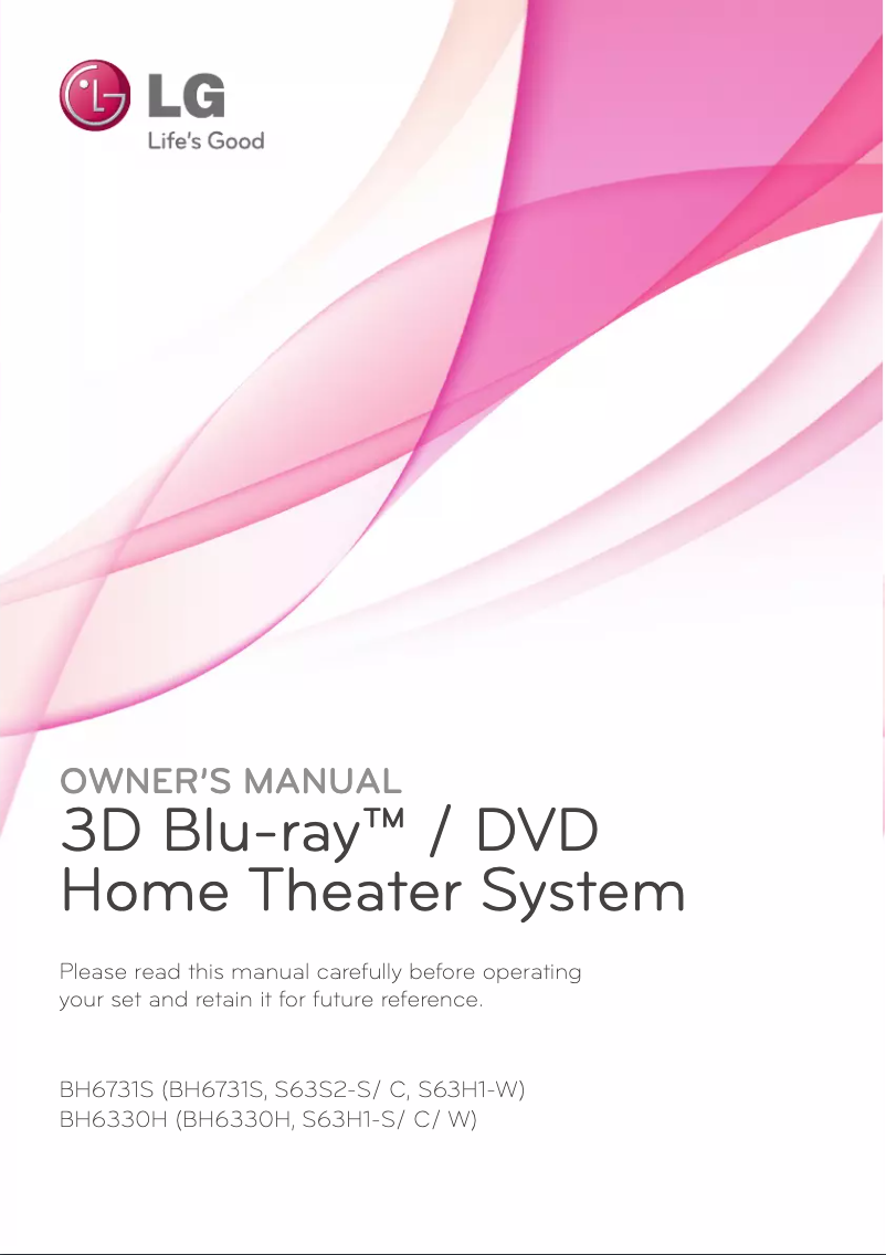 Page 1 de la notice Manuel utilisateur LG BH6731S