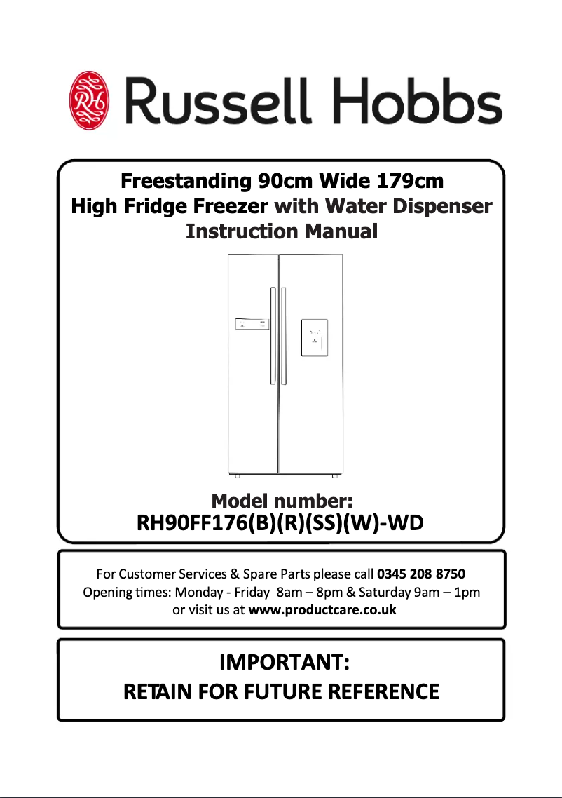 Image de la première page du manuel de l'appareil RH90FF176SS-WD