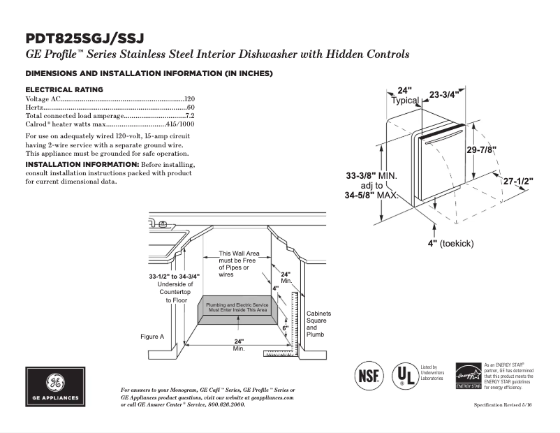 Imagen de la primera página del manual del dispositivo Profile PDT825SSJSS