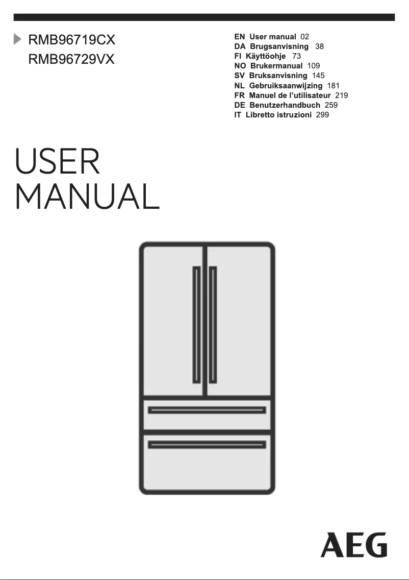 Page 1 de la notice Manuel utilisateur AEG RMB96729VX