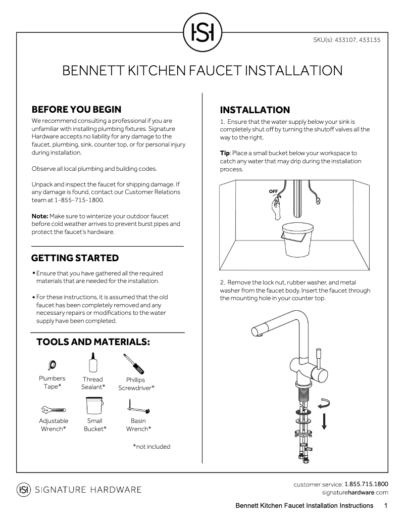 Image de la première page du manuel de l'appareil Bennett 433107