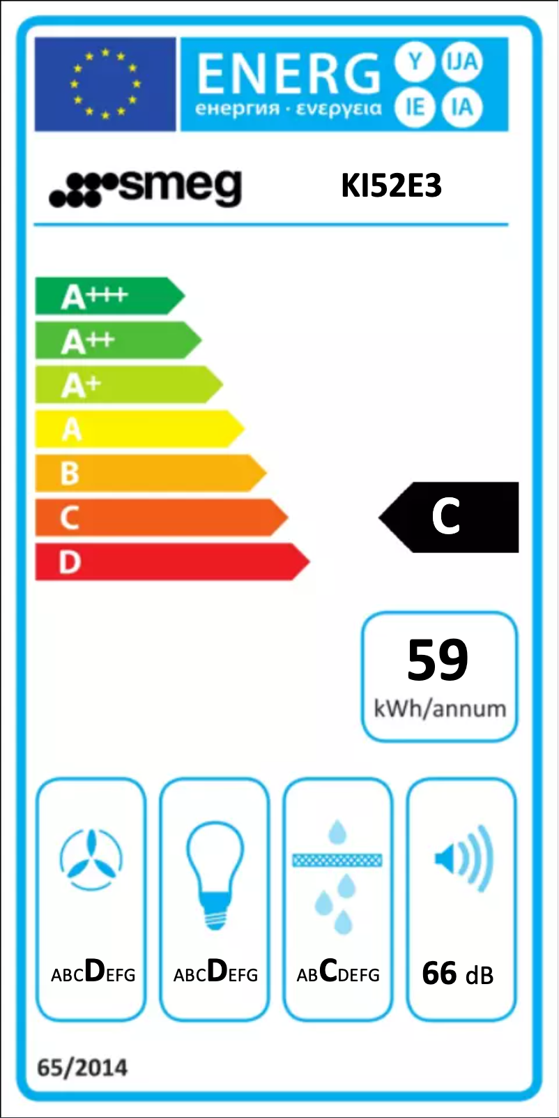 Page n°1 - Label énergétique Smeg KI52E3