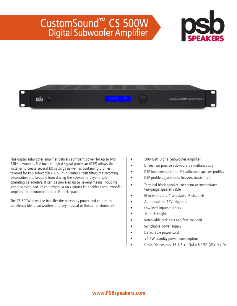 Image de la première page du manuel de l'appareil CS500W