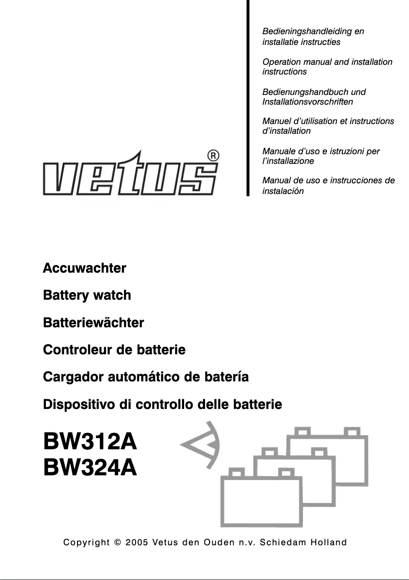Page 1 of the manual User Manual Vetus BW312AL
