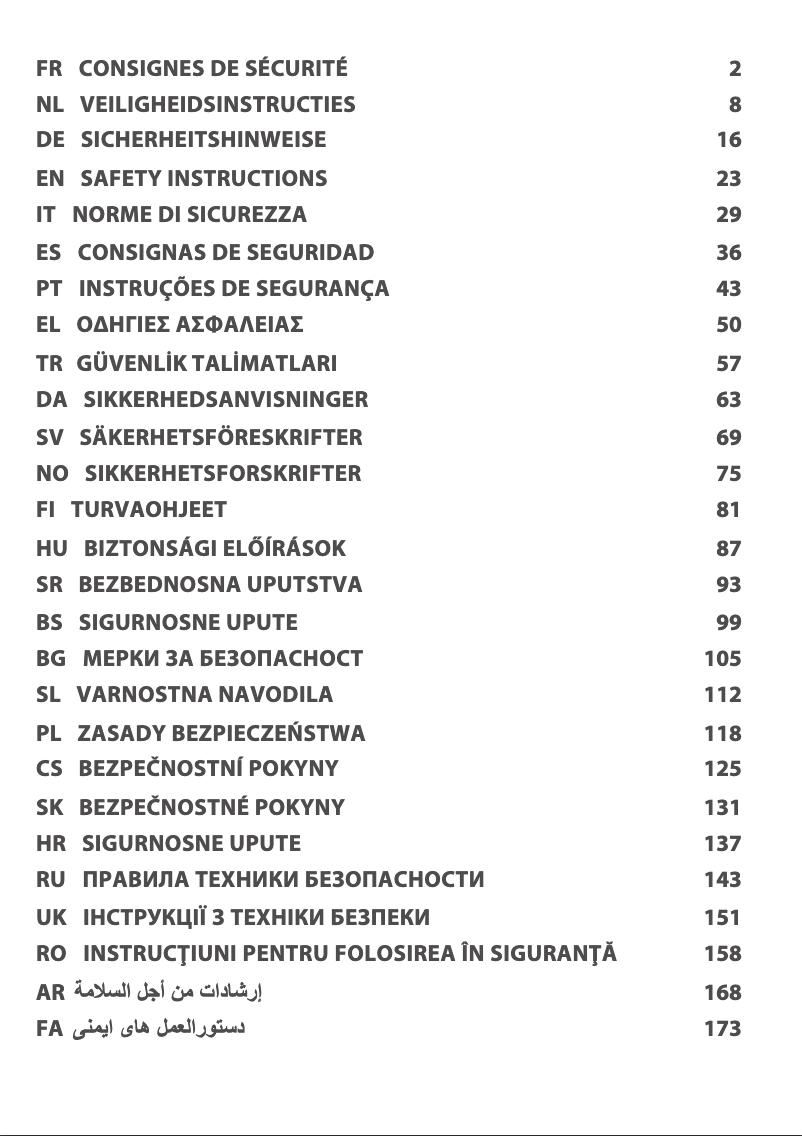 Page n°1 - Instructions de sécurité SEB Actifry