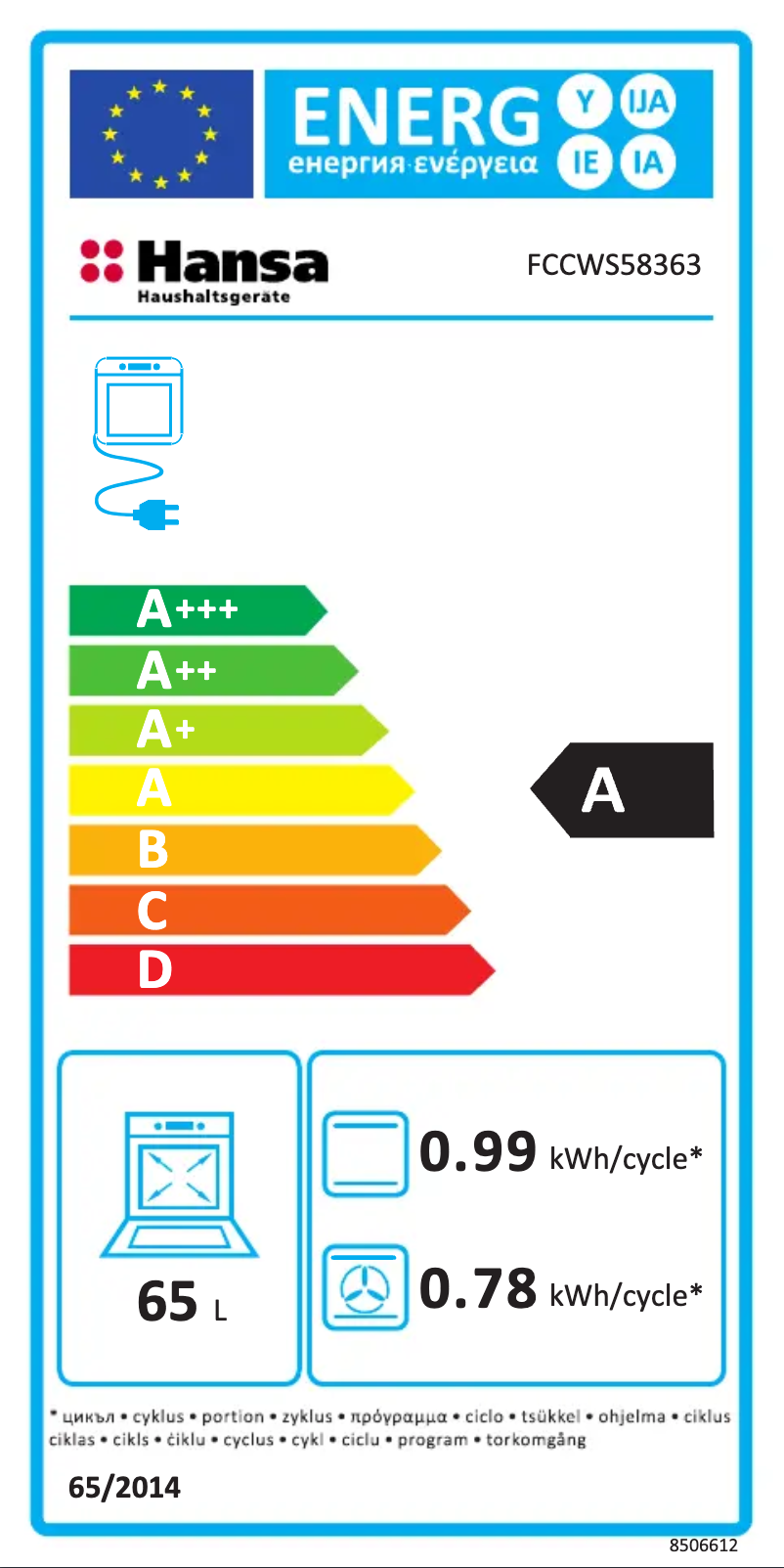Page 1 de la notice Manuel utilisateur Hansa FCCWS58363