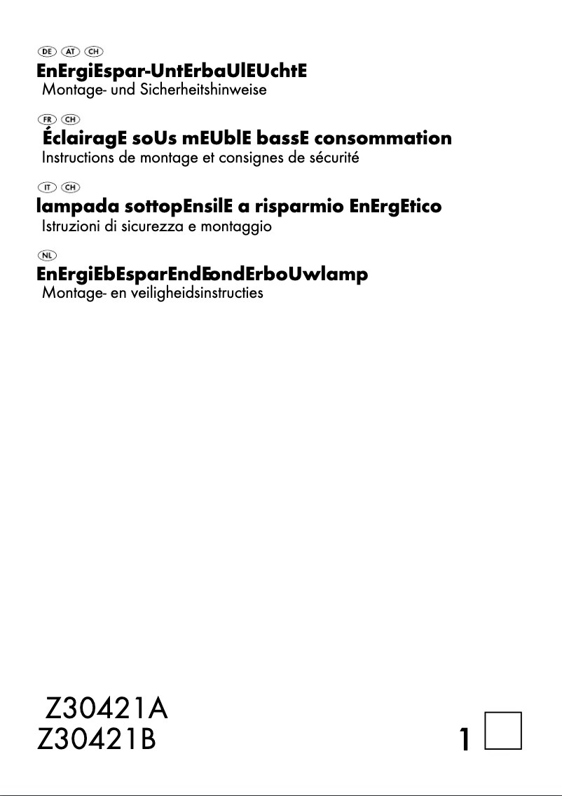 Page 1 de la notice Manuel utilisateur Livarno Lux Z30421A