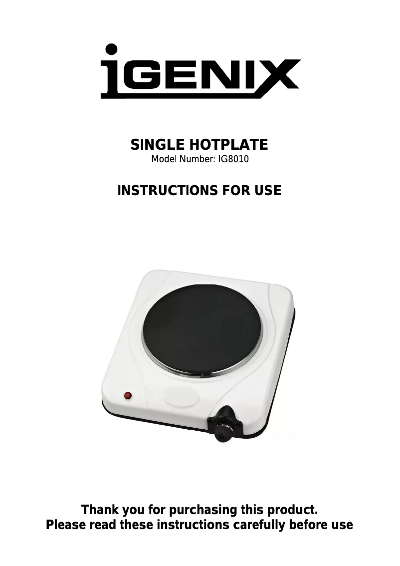 Página 1 del manual Manual de usuario Igenix IG8010