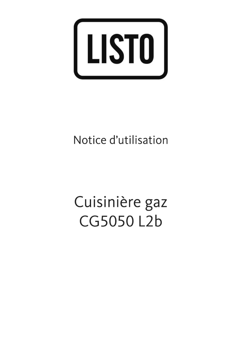 Page 1 de la notice Manuel utilisateur Listo CG5050 L2b