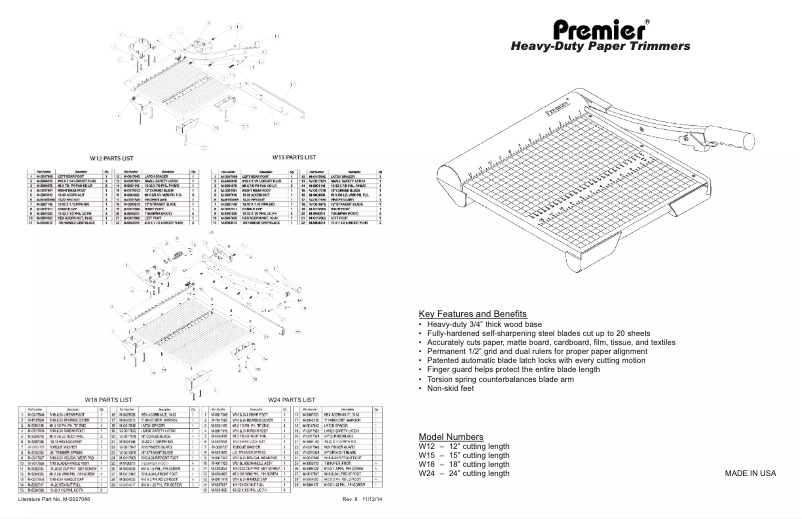 Page 1 de la notice Manuel utilisateur Premier W12