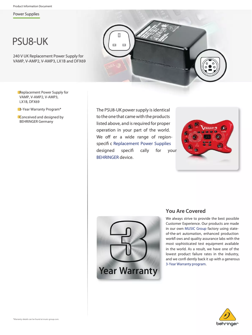 Imagen de la primera página del manual del dispositivo PSU8-UK