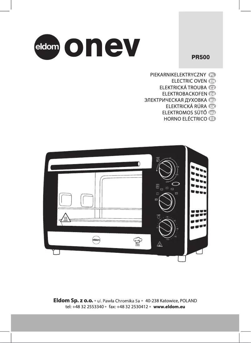 Image de la première page du manuel de l'appareil ONEV PR500