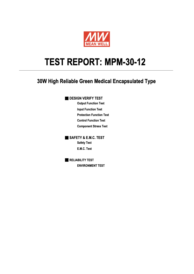 Page n°1 - Fiche technique Mean Well MPM-30-12
