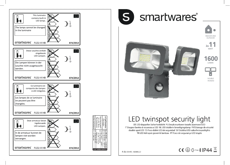 Page 1 de la notice Manuel utilisateur Smartwares FLD2-A14B