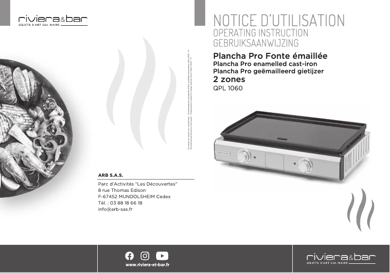 Page 1 de la notice Manuel utilisateur Riviera & Bar QPL 1060