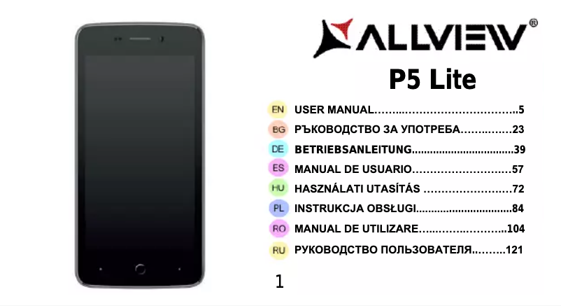 Page 1 de la notice Manuel utilisateur Allview P5 Lite