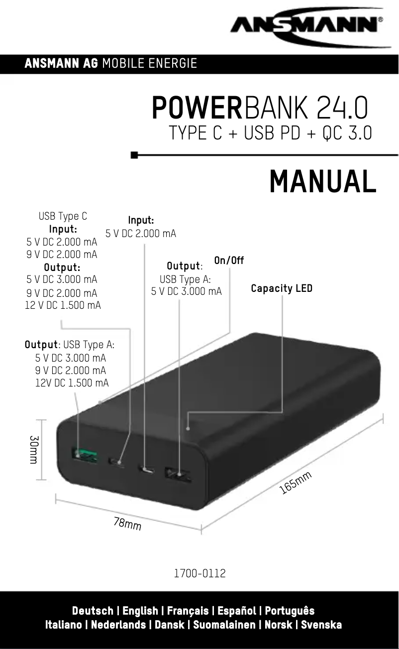 Image de la première page du manuel de l'appareil Powerbank 24.0