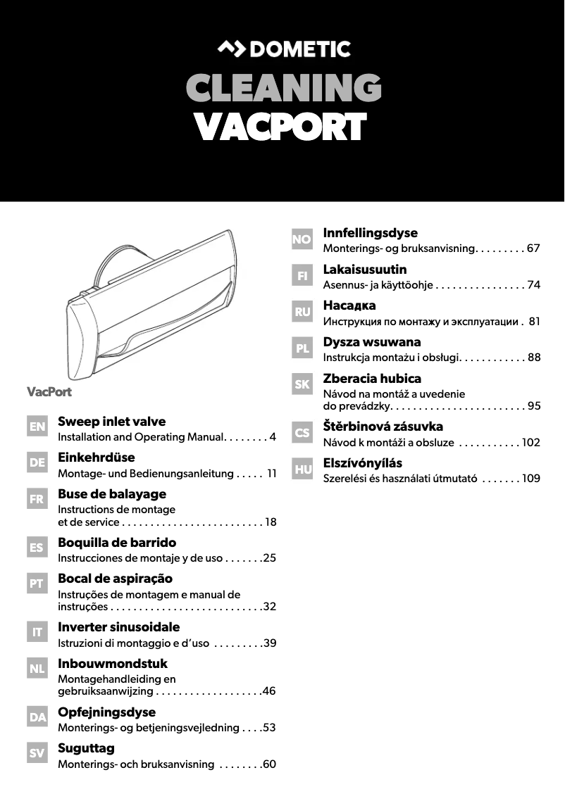 Página 1 del manual Manual de usuario Dometic VacPort