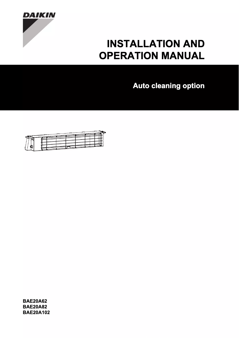 Page 1 de la notice Guide d'installation Daikin BAE20A82