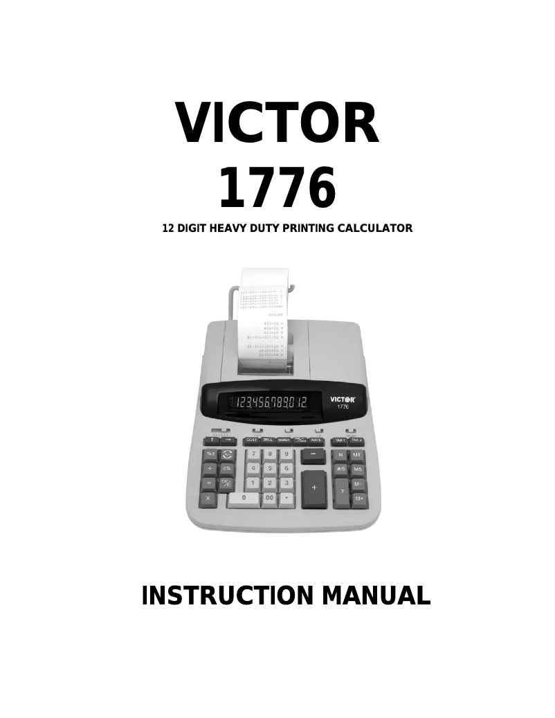 Página 1 del manual Manual de usuario Victor Technology 1776