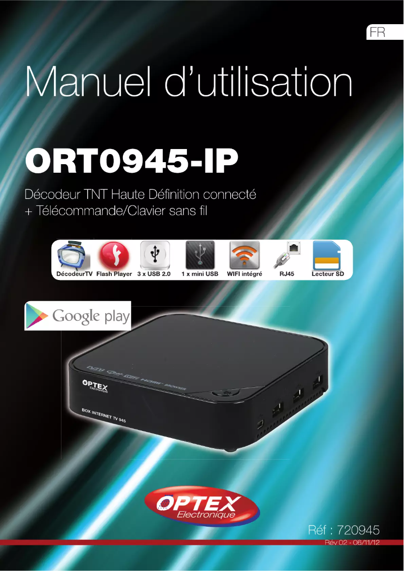 Page n°1 - Manuel utilisateur Optex ORT 0945-IP