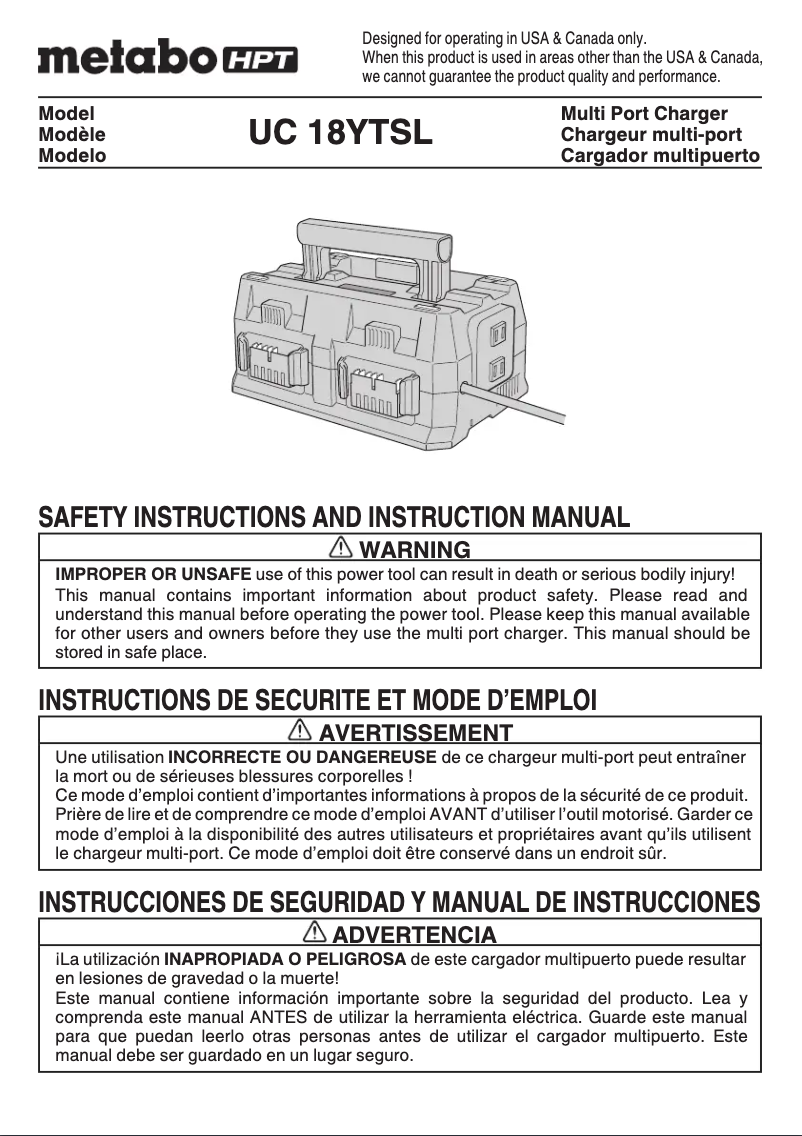 Imagen de la primera página del manual del dispositivo UC18YTSL
