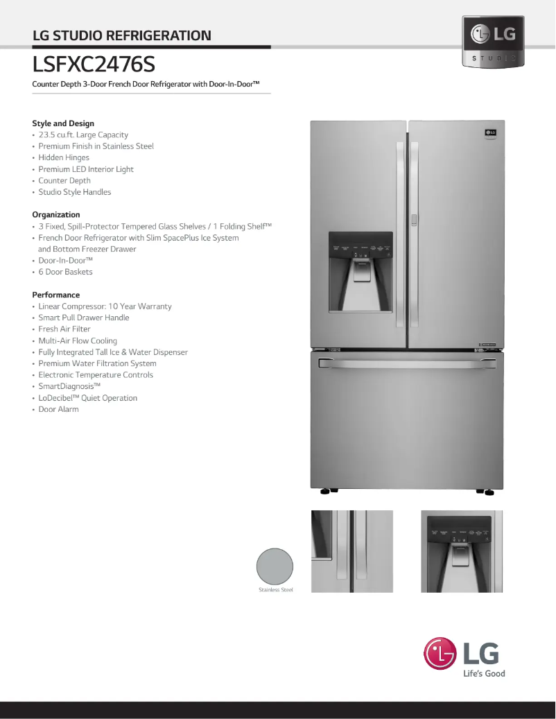 Image de la première page du manuel de l'appareil LSFXC2476S