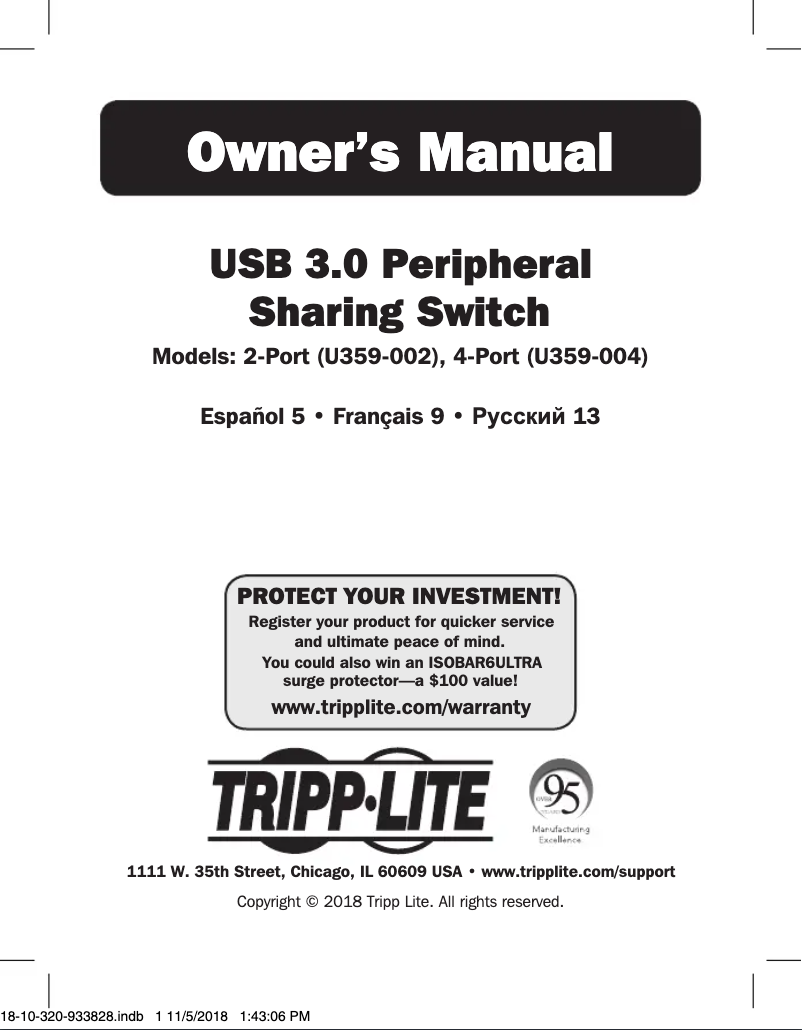 Page n°1 - Manuel utilisateur Tripp Lite U359-004