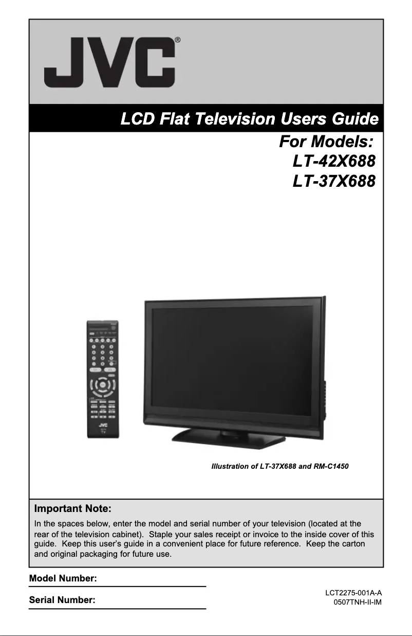 Image de la première page du manuel de l'appareil LT-42X688