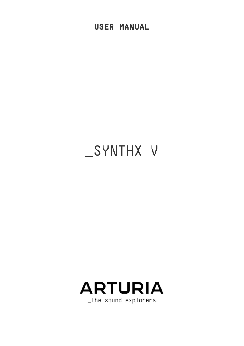 Page 1 de la notice Manuel utilisateur Arturia Synthx V