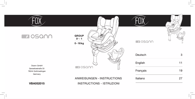 Page 1 de la notice Manuel utilisateur Osann Fox