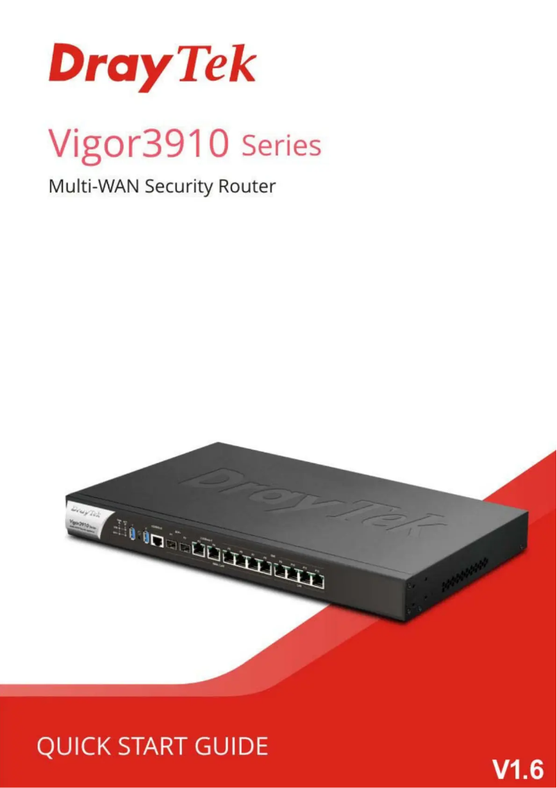 Page 1 de la notice Guide de démarrage rapide Draytek Vigor 3910