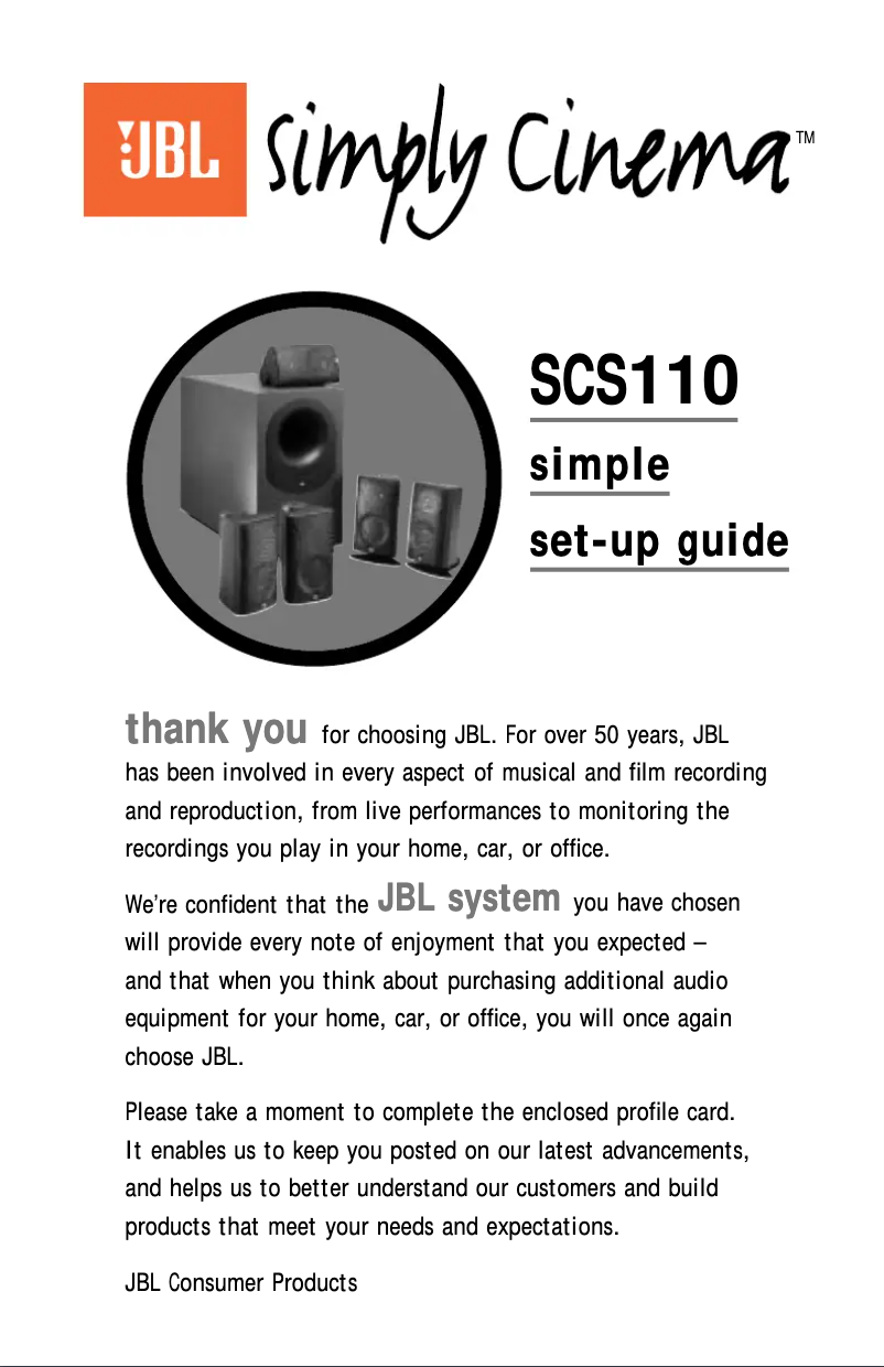Image de la première page du manuel de l'appareil SCS110