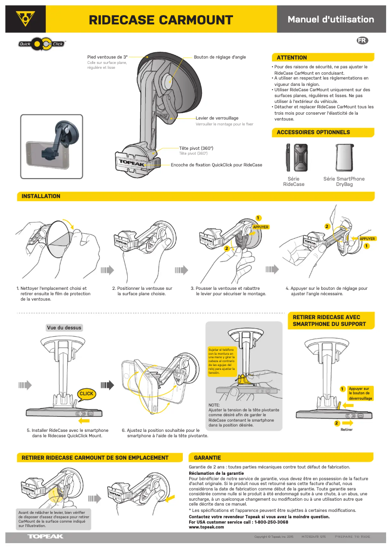 Image de la première page du manuel de l'appareil RideCase