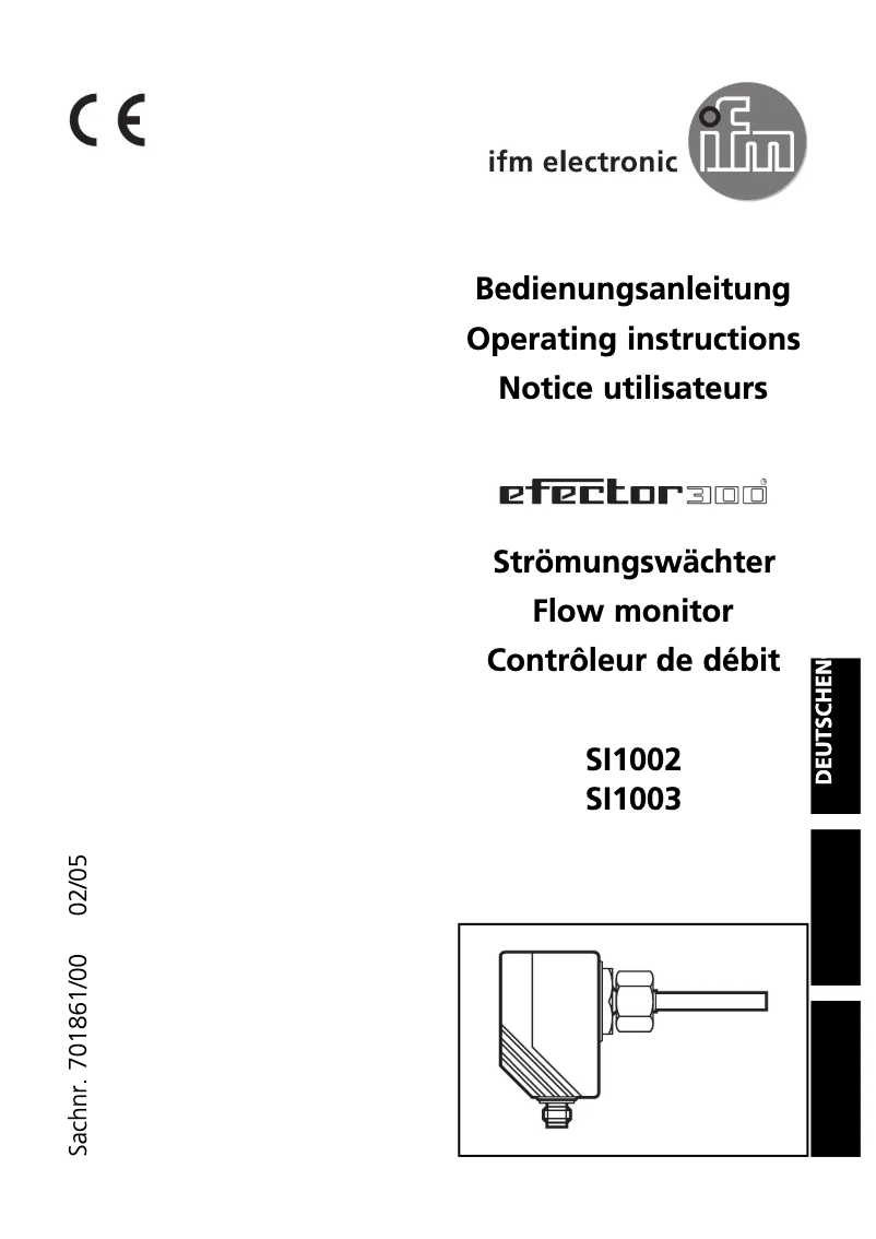 Page n°1 - Manuel utilisateur IFM SI1003
