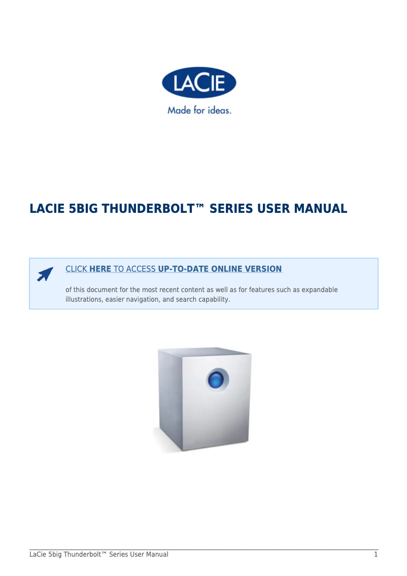 Página 1 del manual Manual de usuario LaCie 5big Thunderbolt