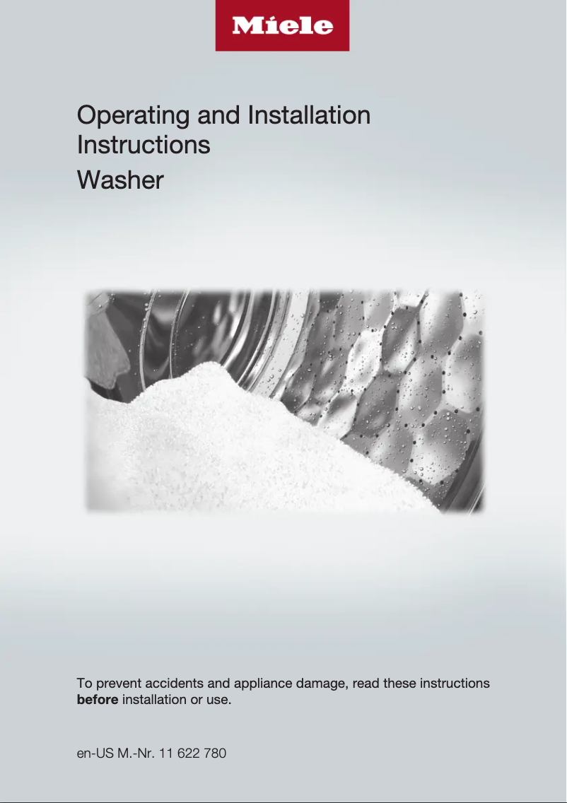 Page 1 de la notice Guide d'installation Miele WXD 160 WCS