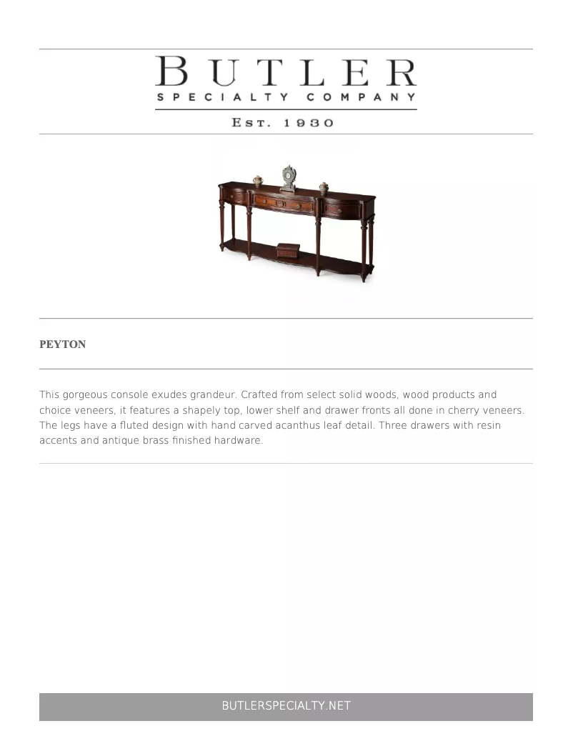 Page 1 of the manual User Manual Butler Peyton 3028024