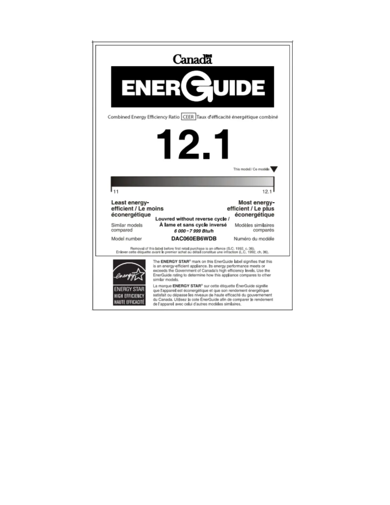 Page 1 de la notice Label énergétique Danby DAC060EB6WDB