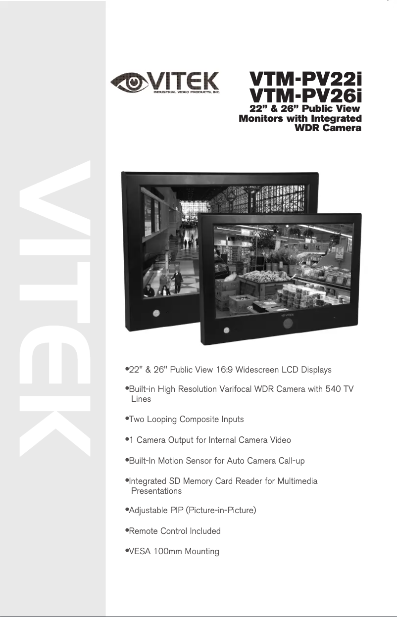 Image de la première page du manuel de l'appareil VTM-PV22i