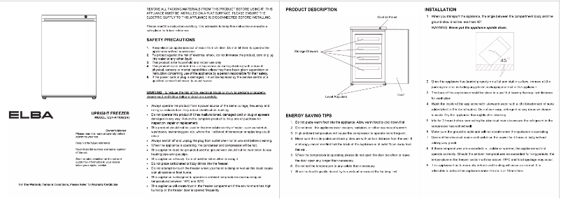 Page 1 of the manual User Manual Elba EUF-A1185