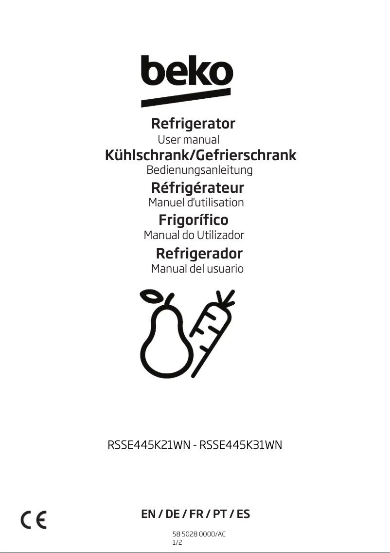 Image de la première page du manuel de l'appareil RSSE445K31WN