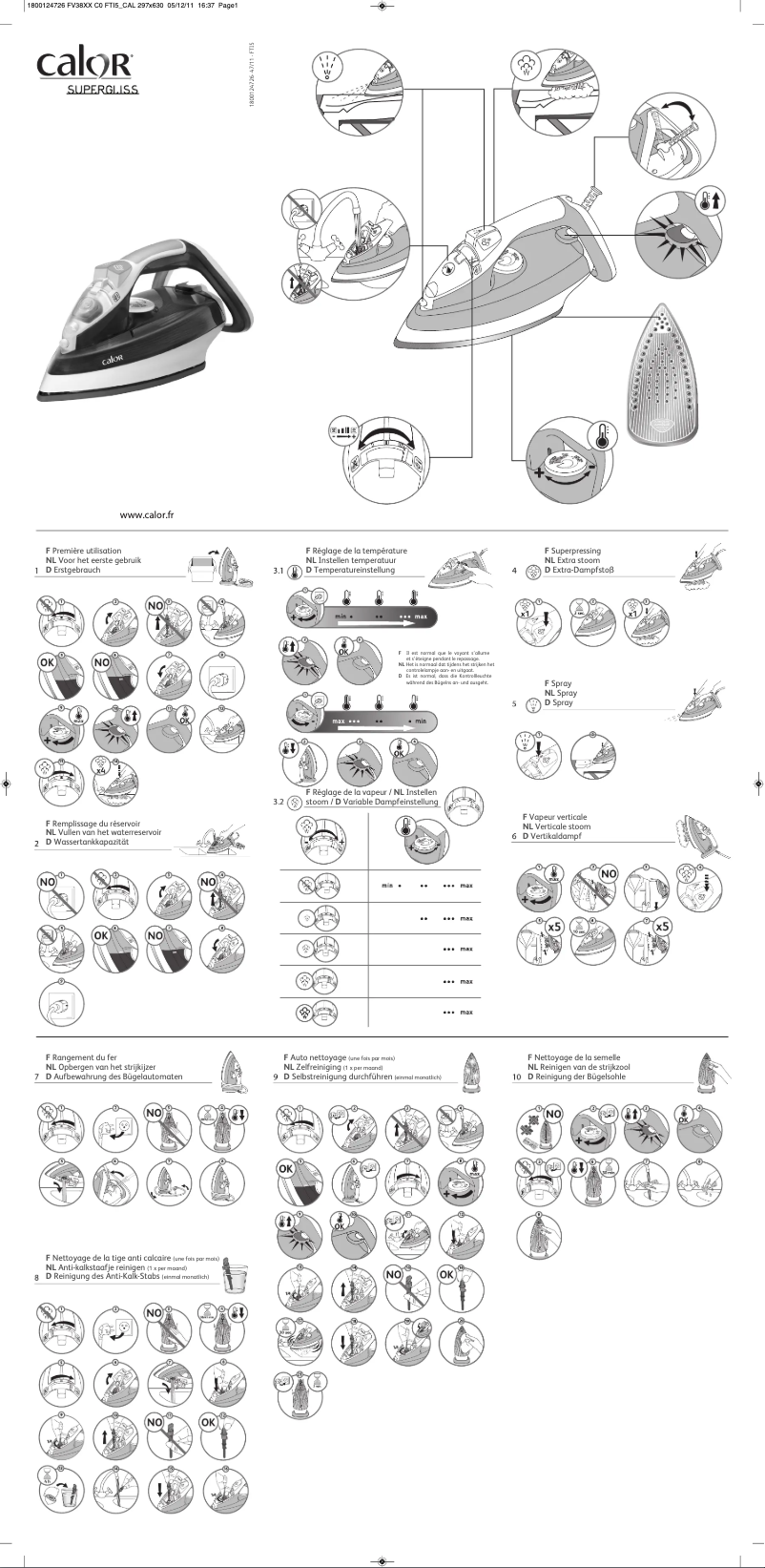 Page 1 de la notice Manuel utilisateur Tefal SuperGliss FV3840